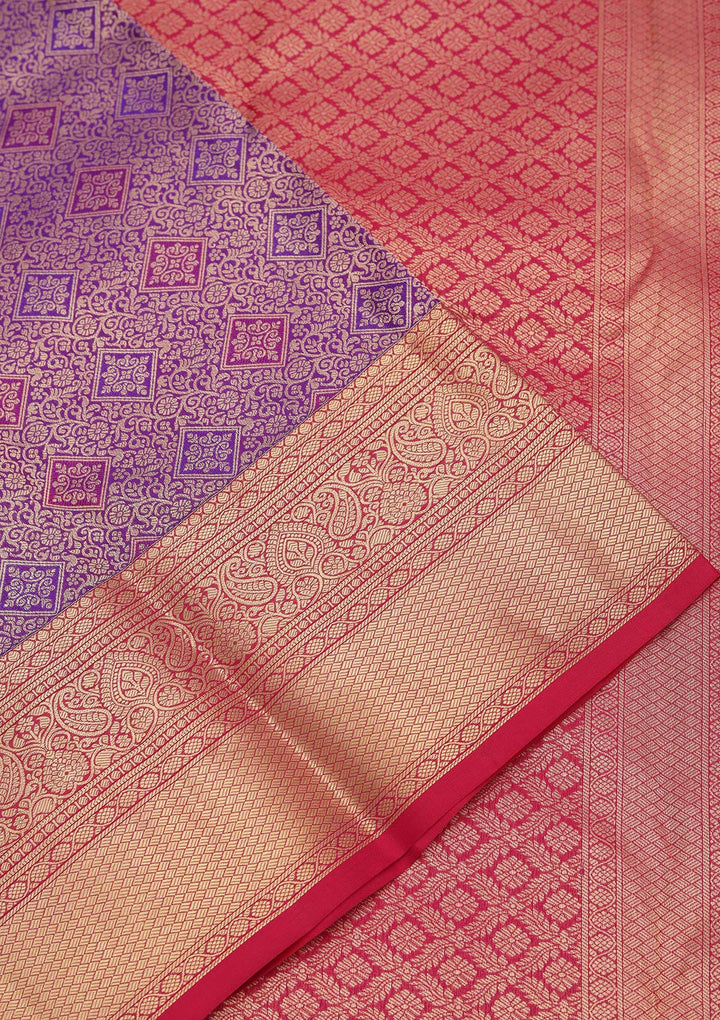 Royal Blue Zariwork Pure Silk Saree-koskii