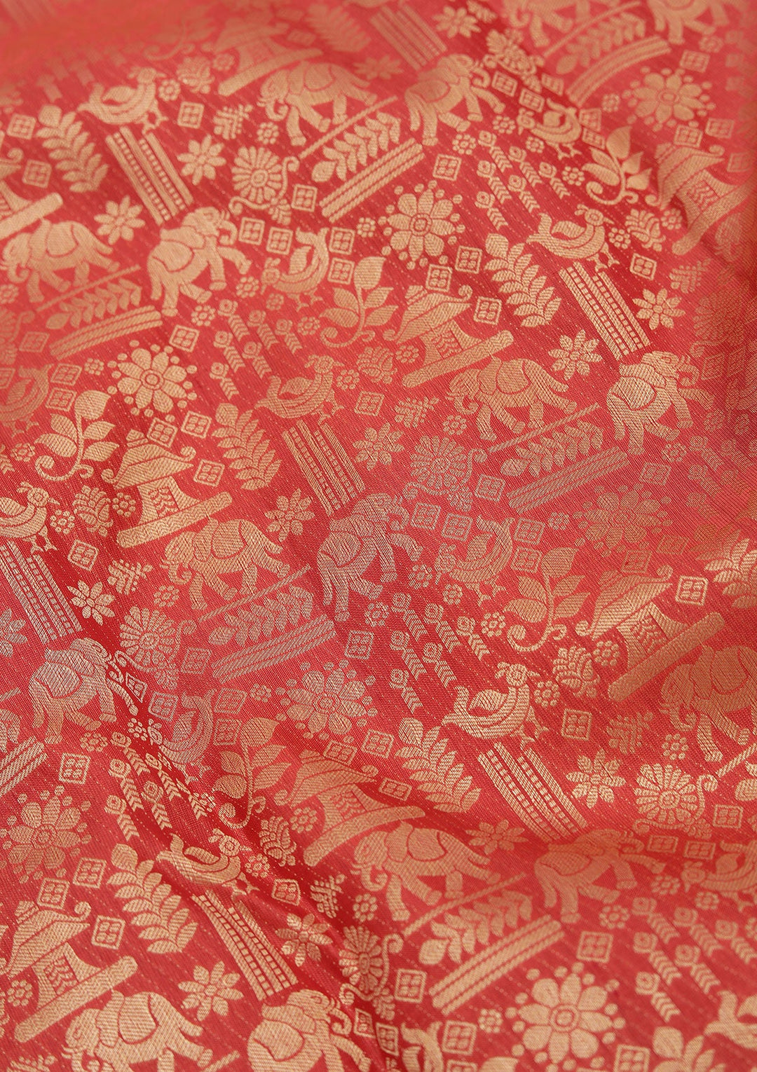 Red Zariwork Pure Silk Saree-koskii