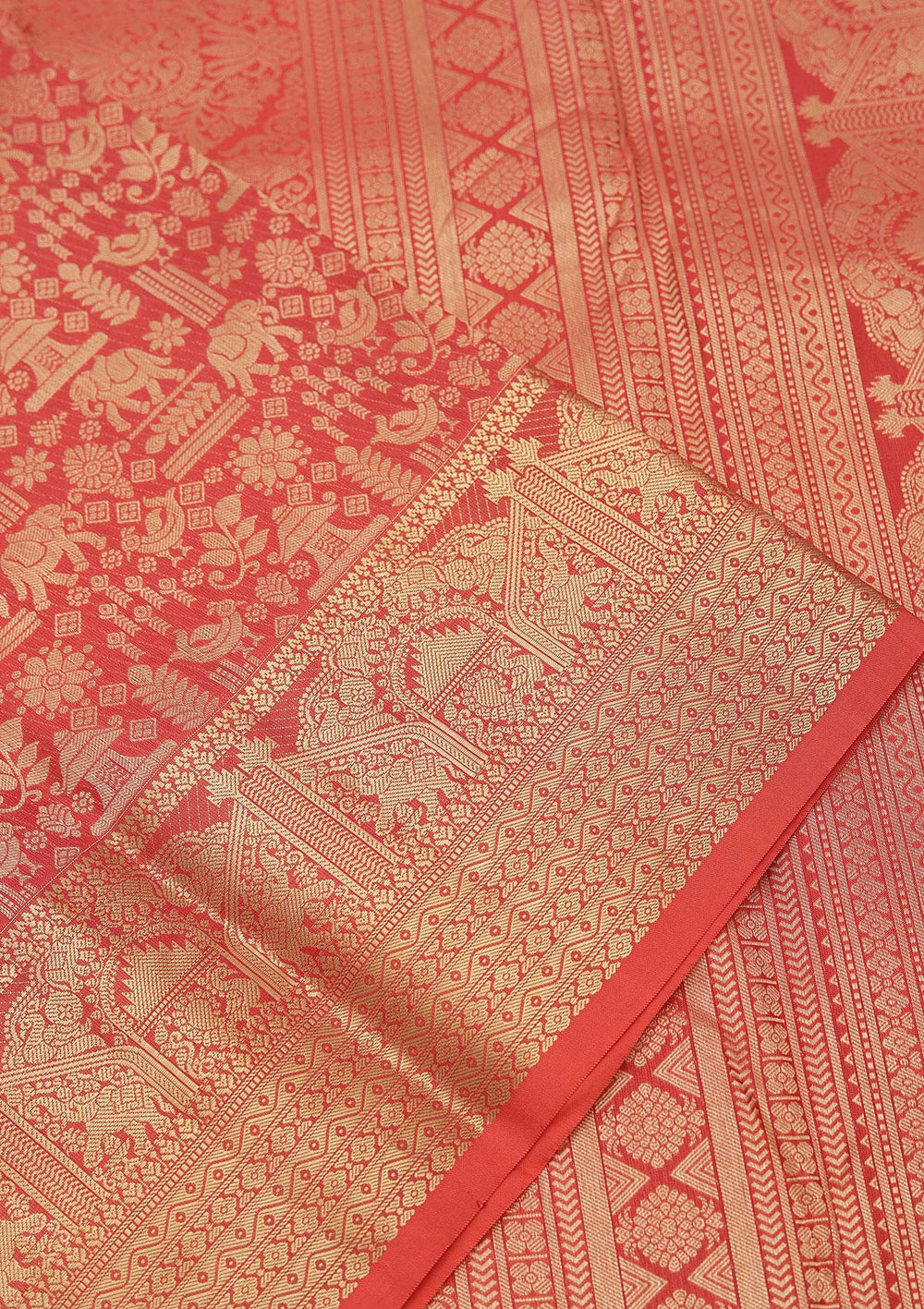 Red Zariwork Pure Silk Saree-koskii