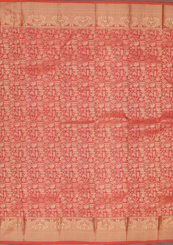 Red Zariwork Pure Silk Saree-koskii