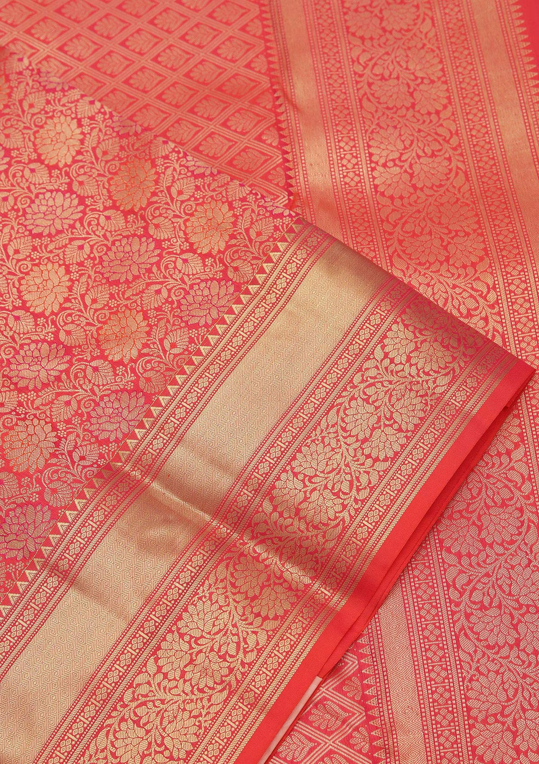 Red Zariwork Pure Silk Saree-koskii