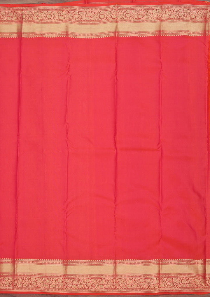 Red Zariwork Pure Silk Saree-koskii
