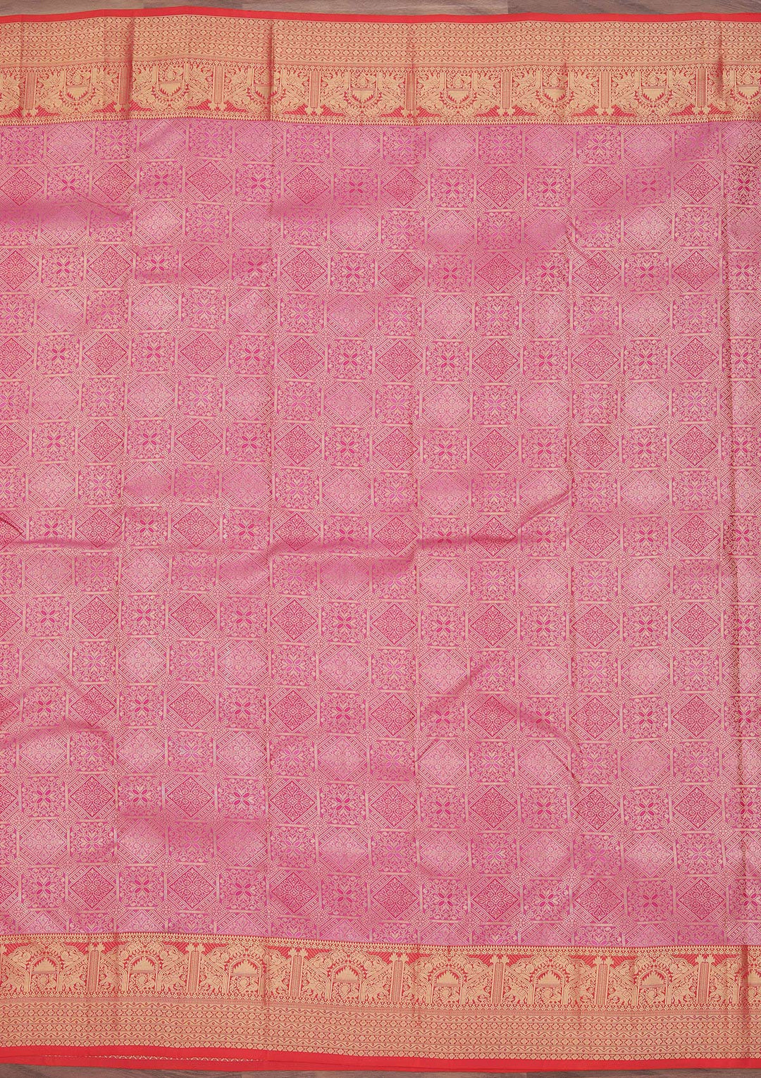 Onion Pink Zariwork Pure Silk Saree
