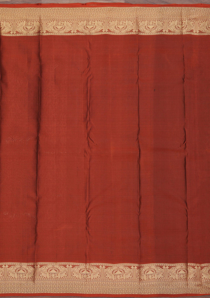 Peacock Green Zariwork Pure Silk Saree-koskii