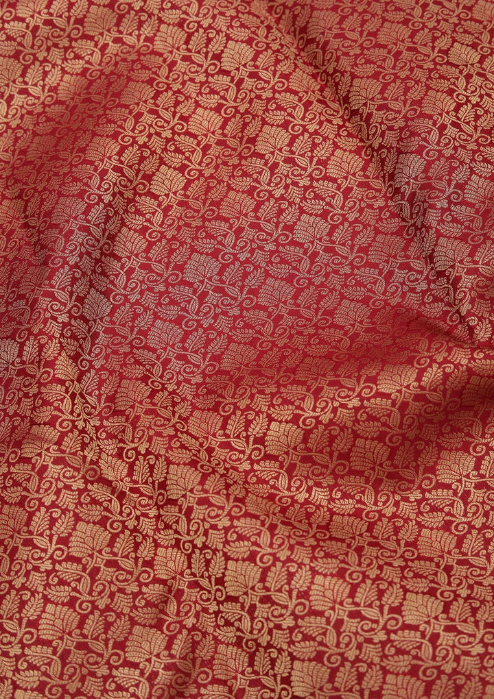 Maroon Zariwork Pure Silk Saree-koskii
