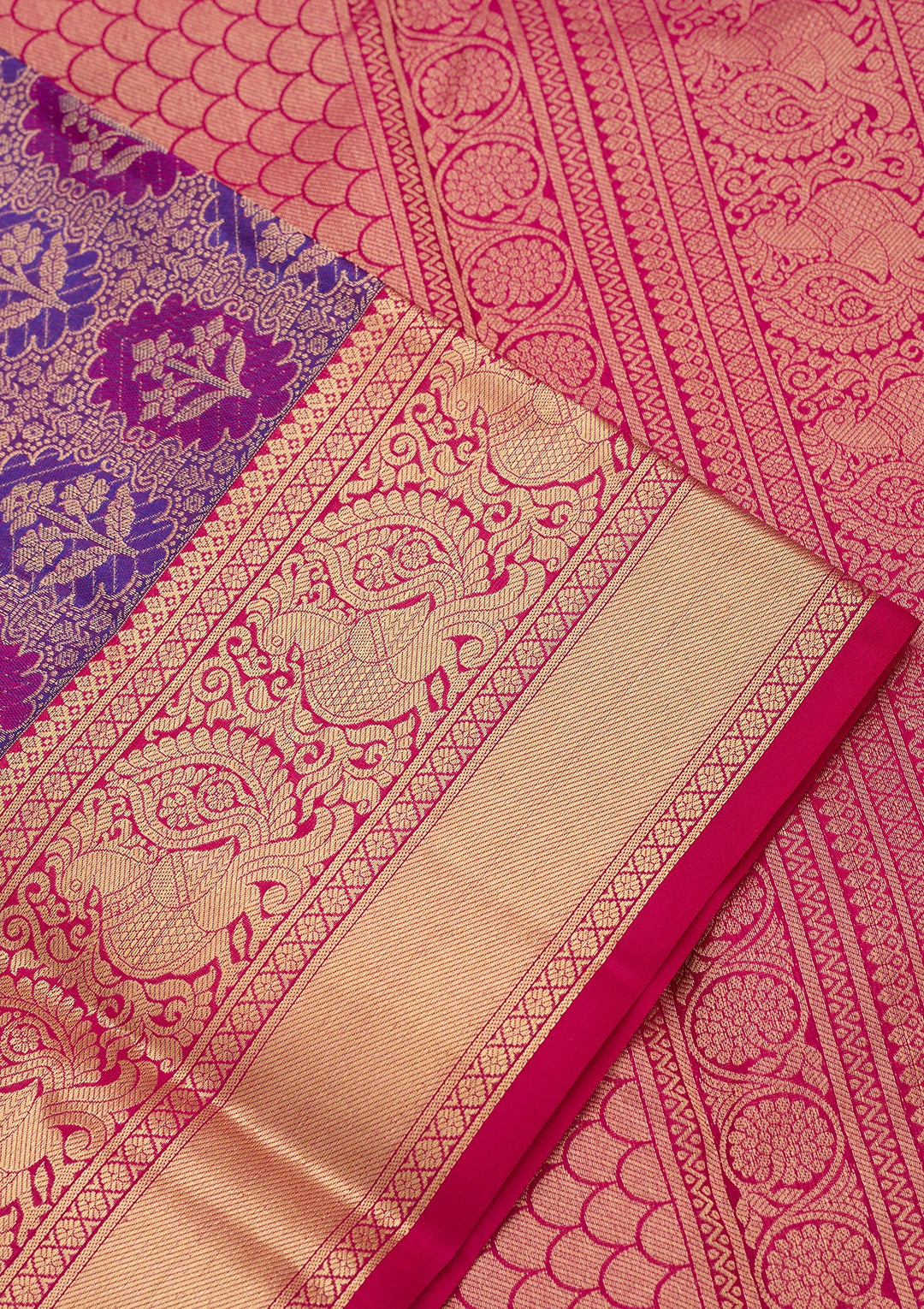Purple Kanjivaram Pure Silk Saree