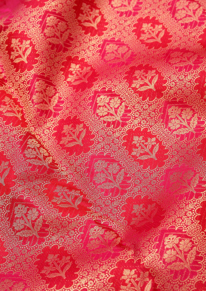 Rani Pink Zariwork Pure Silk Saree