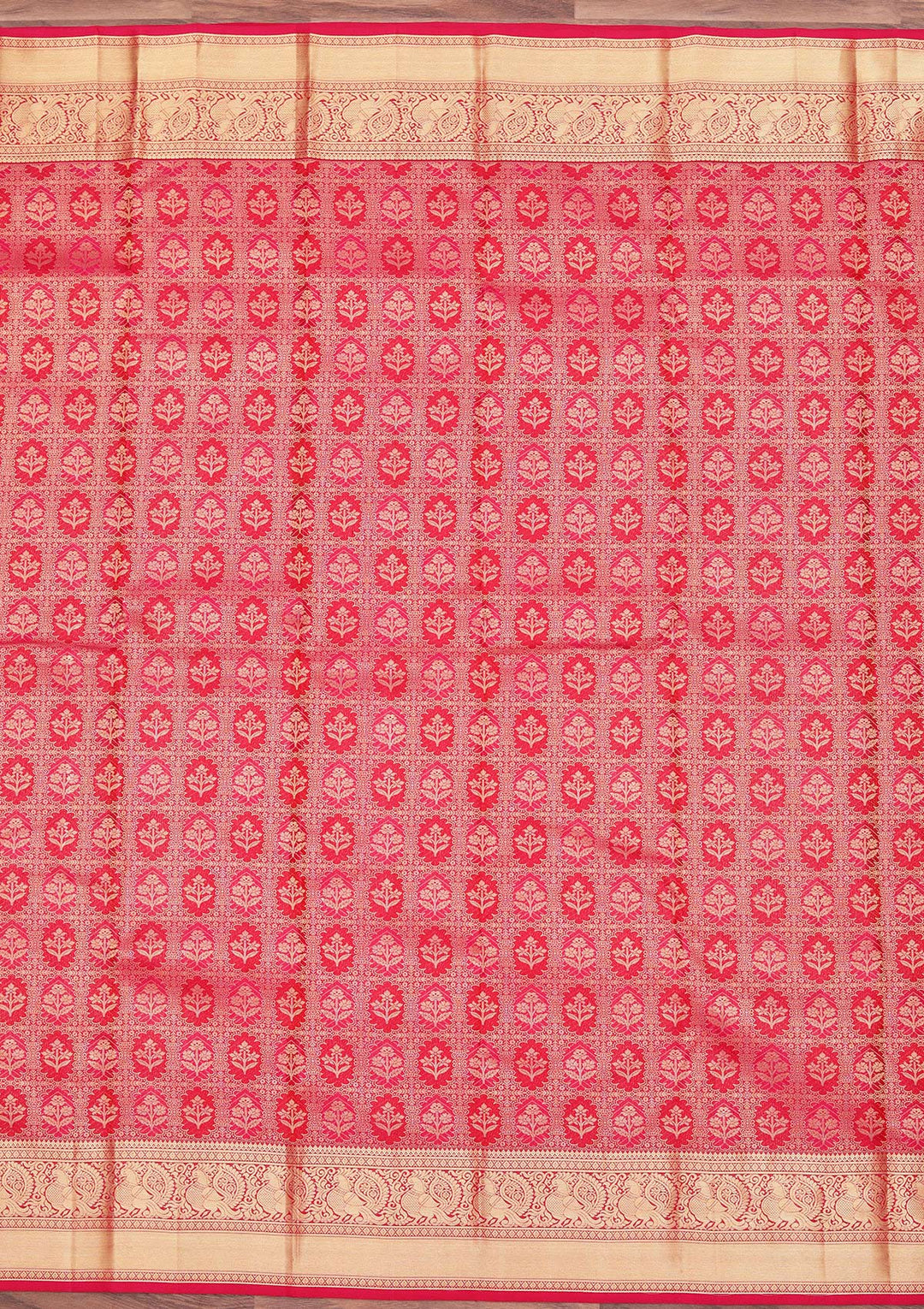 Rani Pink Zariwork Pure Silk Saree