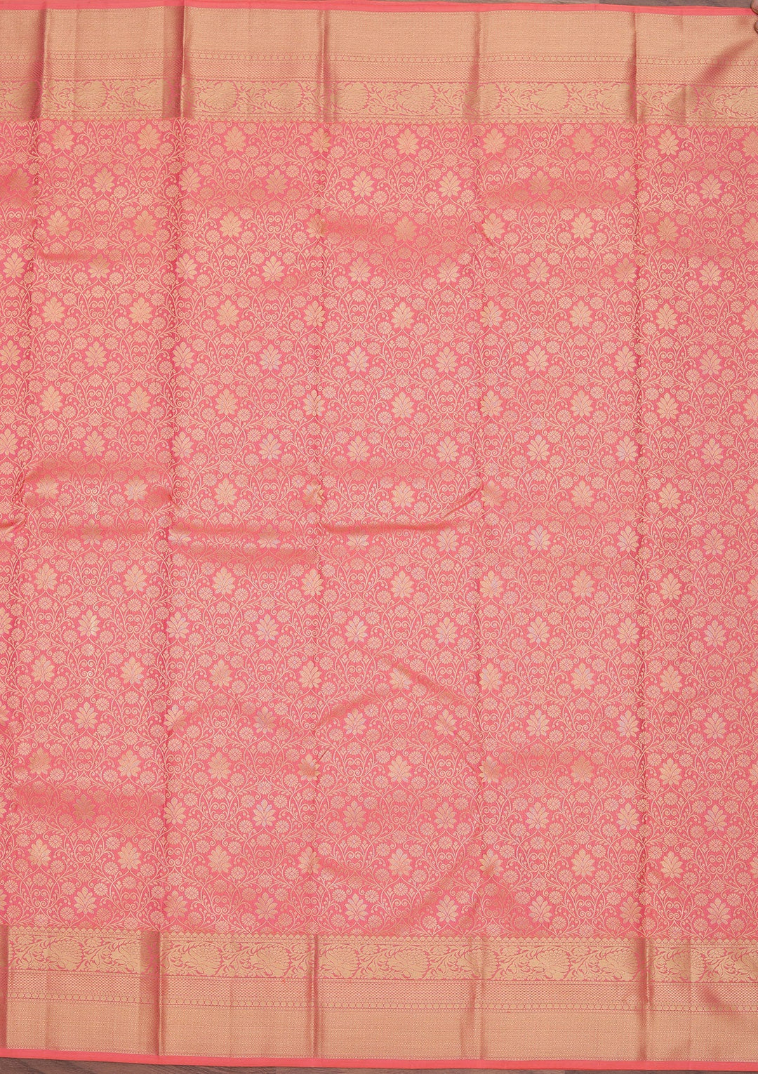 Onion Pink Zariwork Pure Silk Saree-koskii