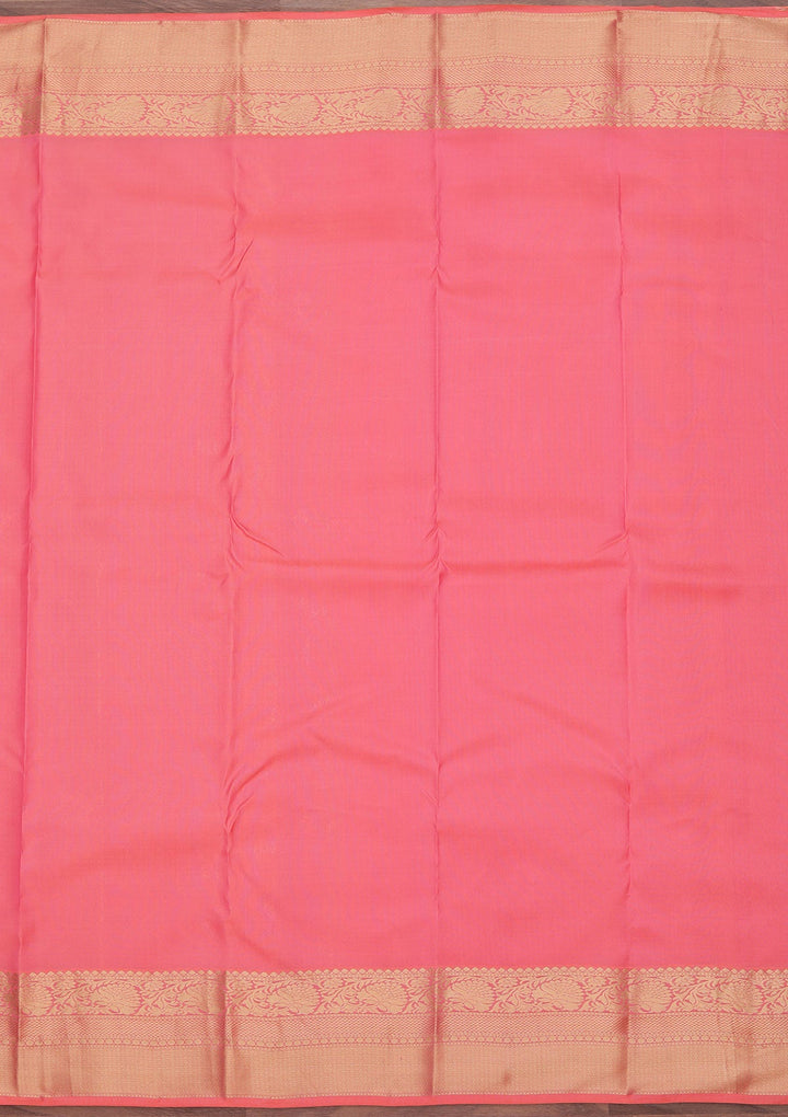 Onion Pink Zariwork Pure Silk Saree-koskii
