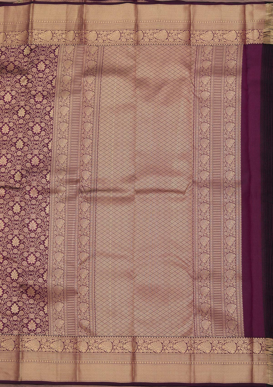 Purple Zariwork Pure Silk Saree-koskii