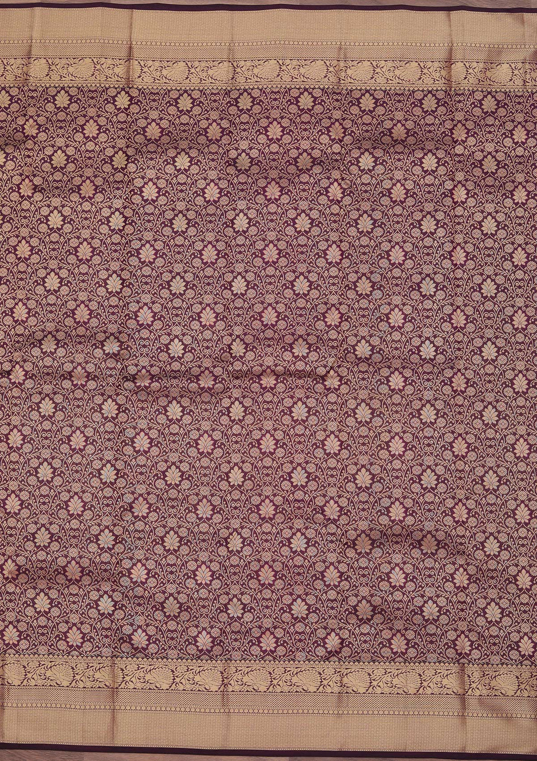 Purple Zariwork Pure Silk Saree-koskii