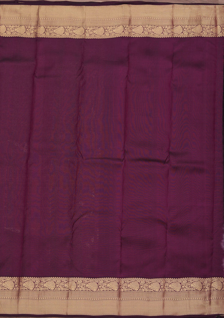 Purple Zariwork Pure Silk Saree-koskii