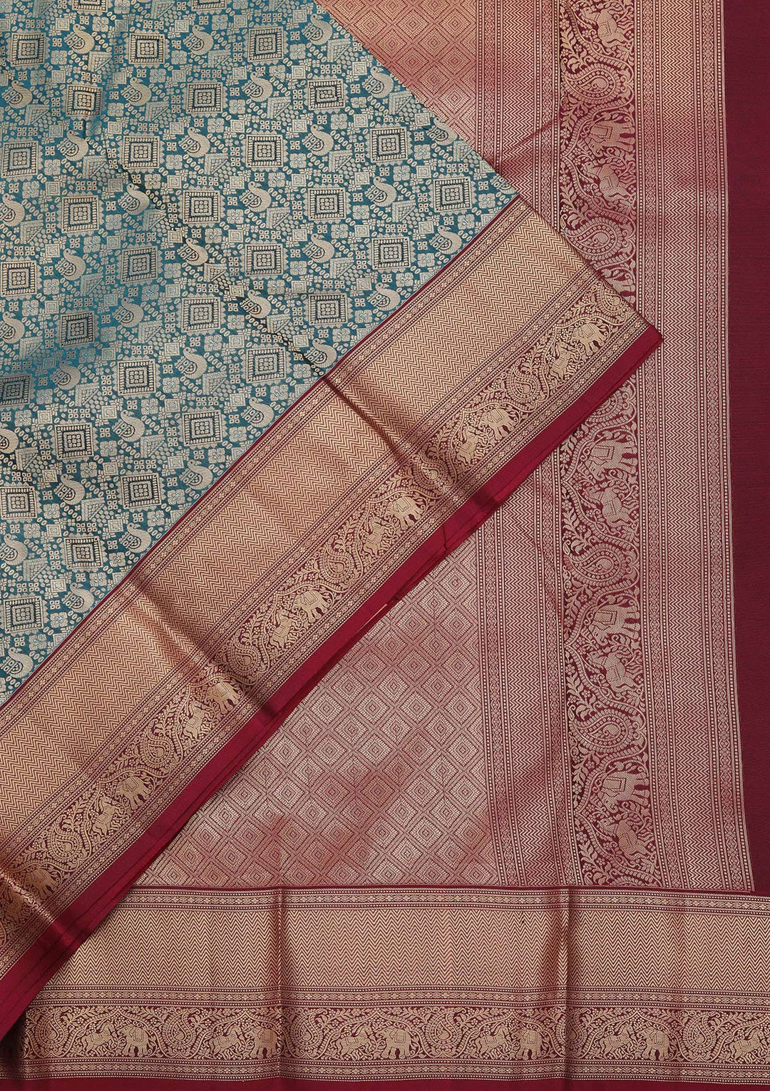 Rama Green Zariwork Pure Silk Saree