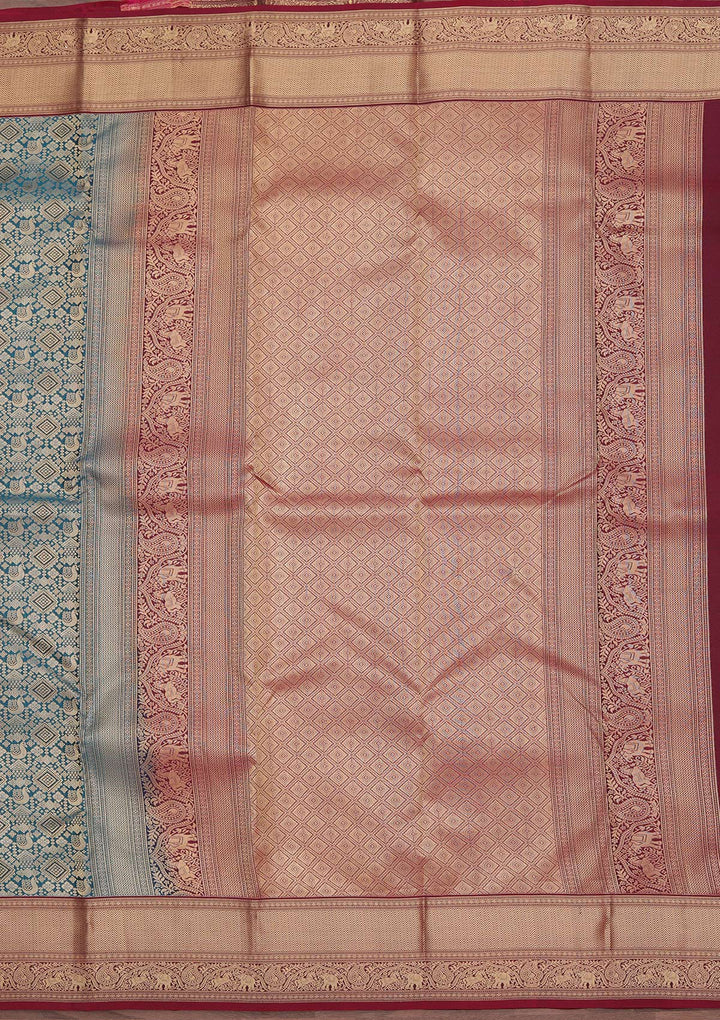 Rama Green Zariwork Pure Silk Saree