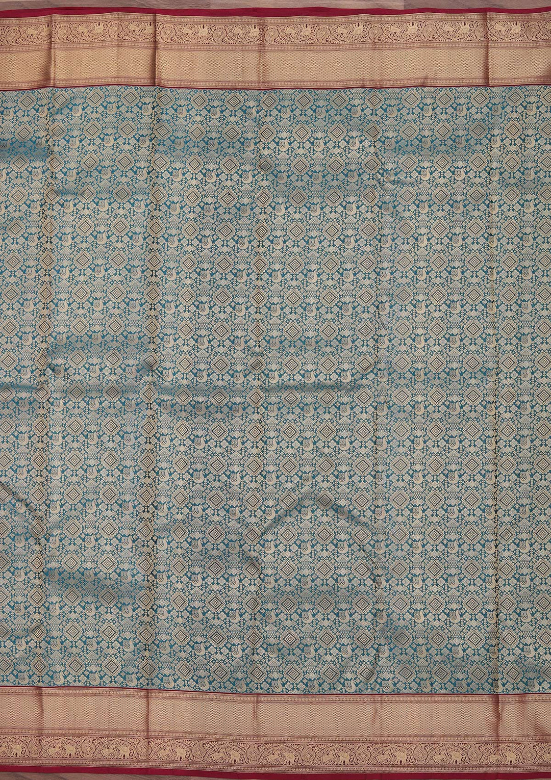 Rama Green Zariwork Pure Silk Saree