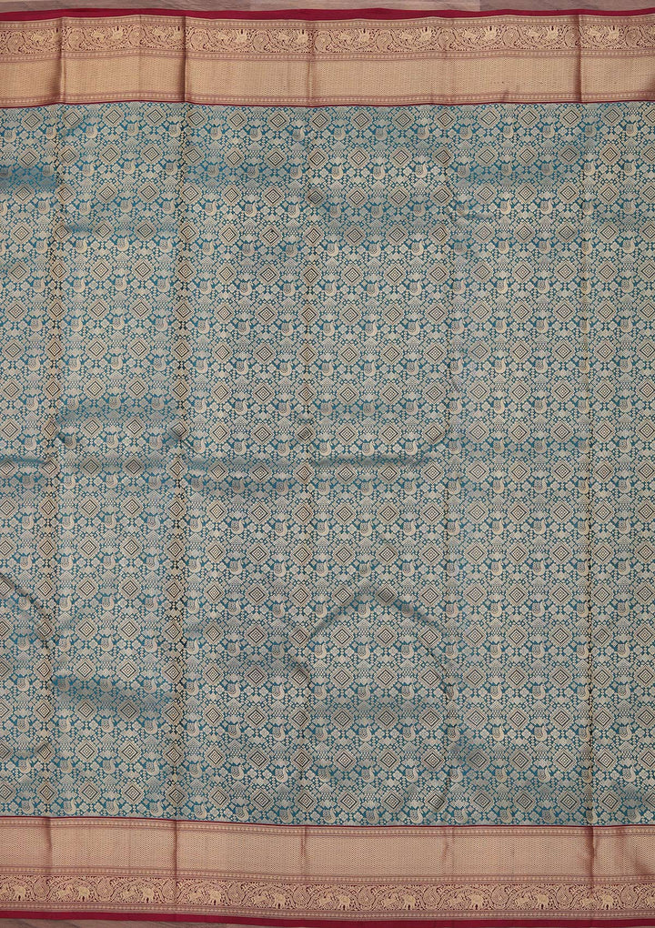 Rama Green Zariwork Pure Silk Saree