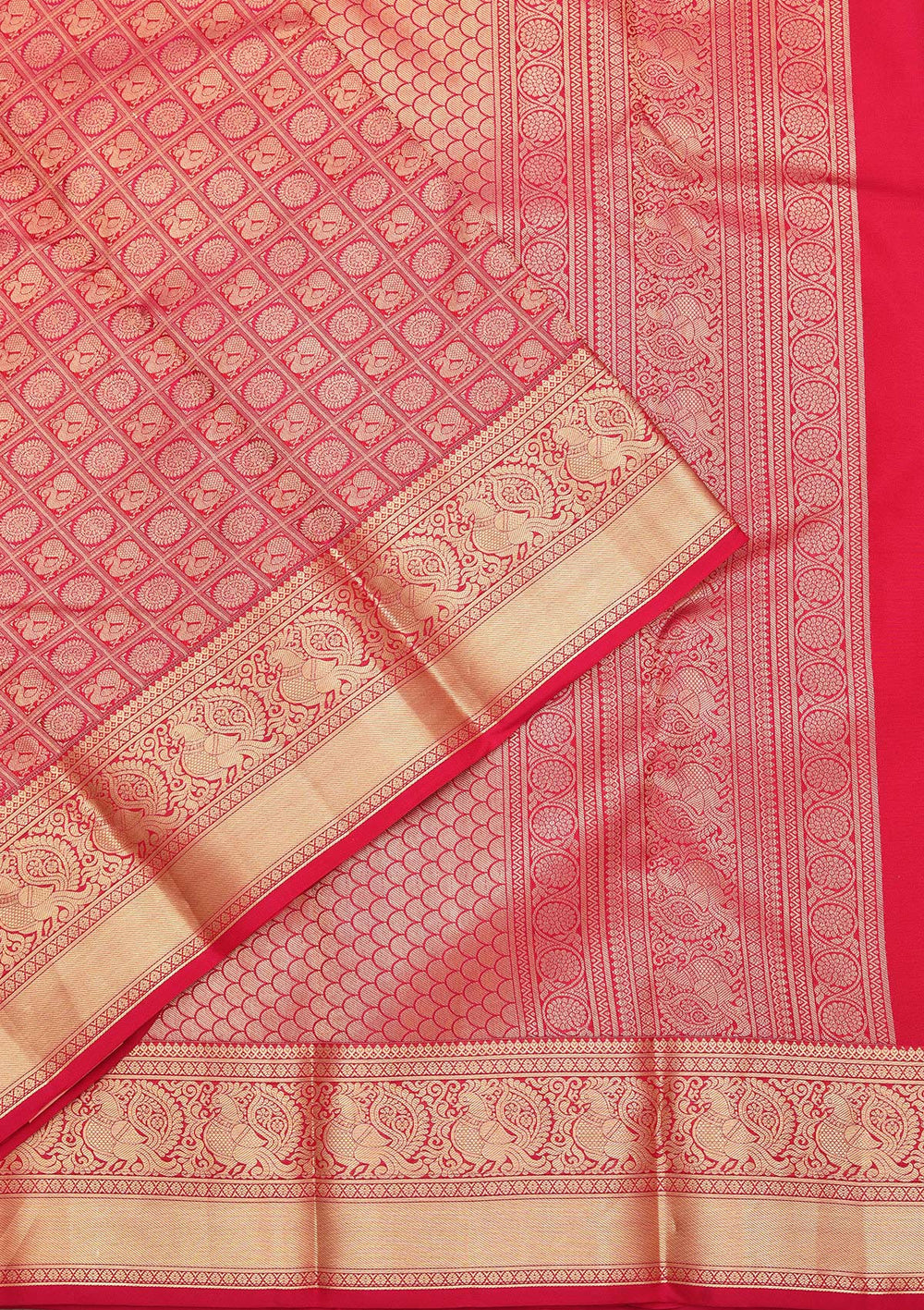 Red Zariwork Pure Silk Saree-koskii