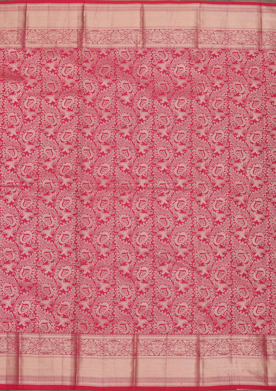 Rani Pink Zariwork Pure Silk Saree