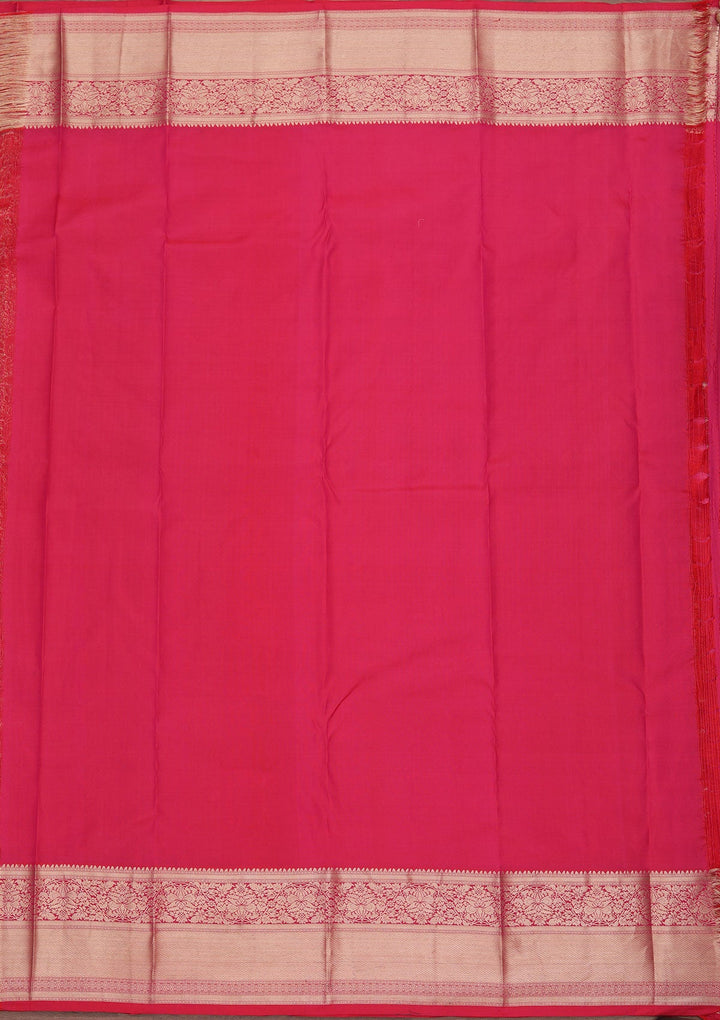 Rani Pink Zariwork Pure Silk Saree