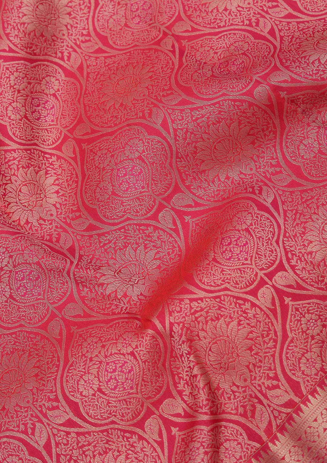 Rani Pink Zariwork Pure Silk Saree