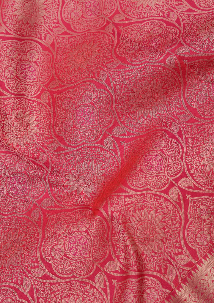 Rani Pink Zariwork Pure Silk Saree