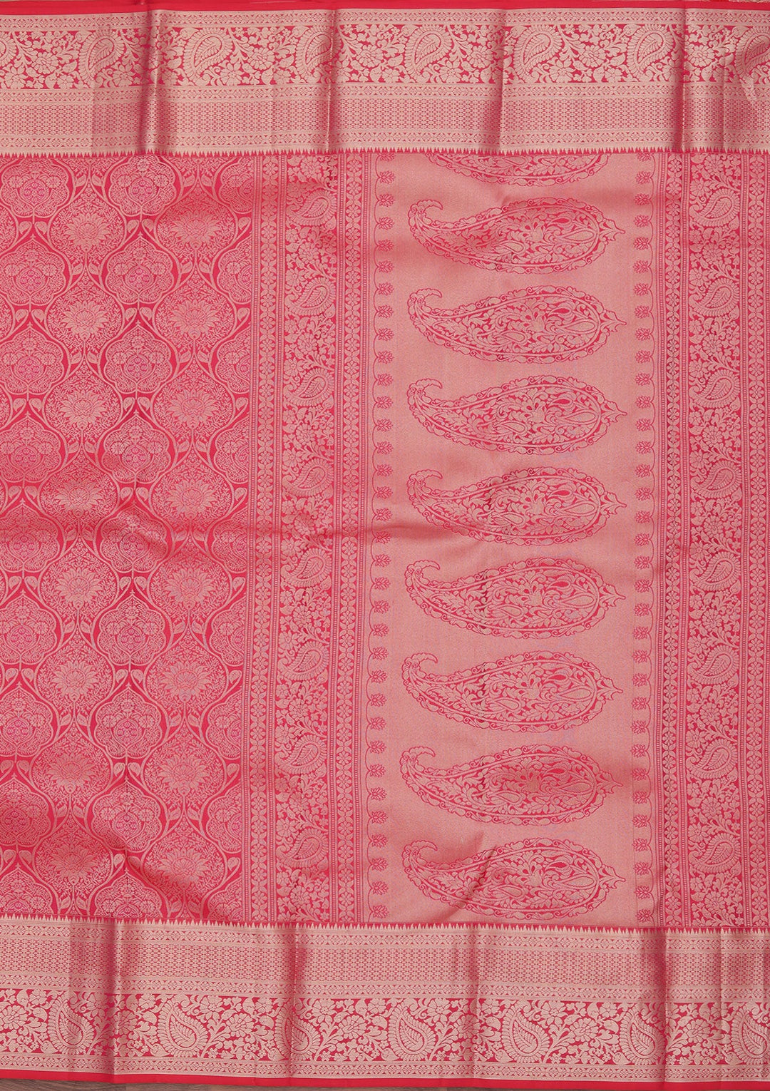 Rani Pink Zariwork Pure Silk Saree