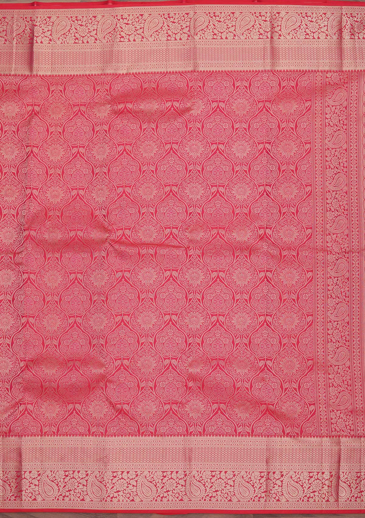 Rani Pink Zariwork Pure Silk Saree