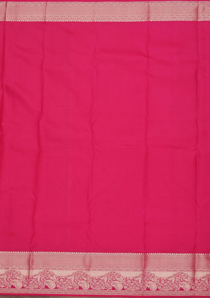Magenta Pink Zariwork Pure Silk Saree