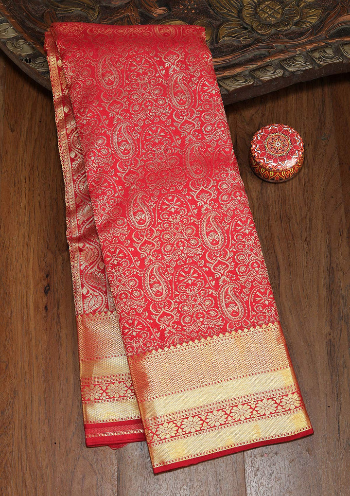 Maroon Zariwork Pure Silk Saree