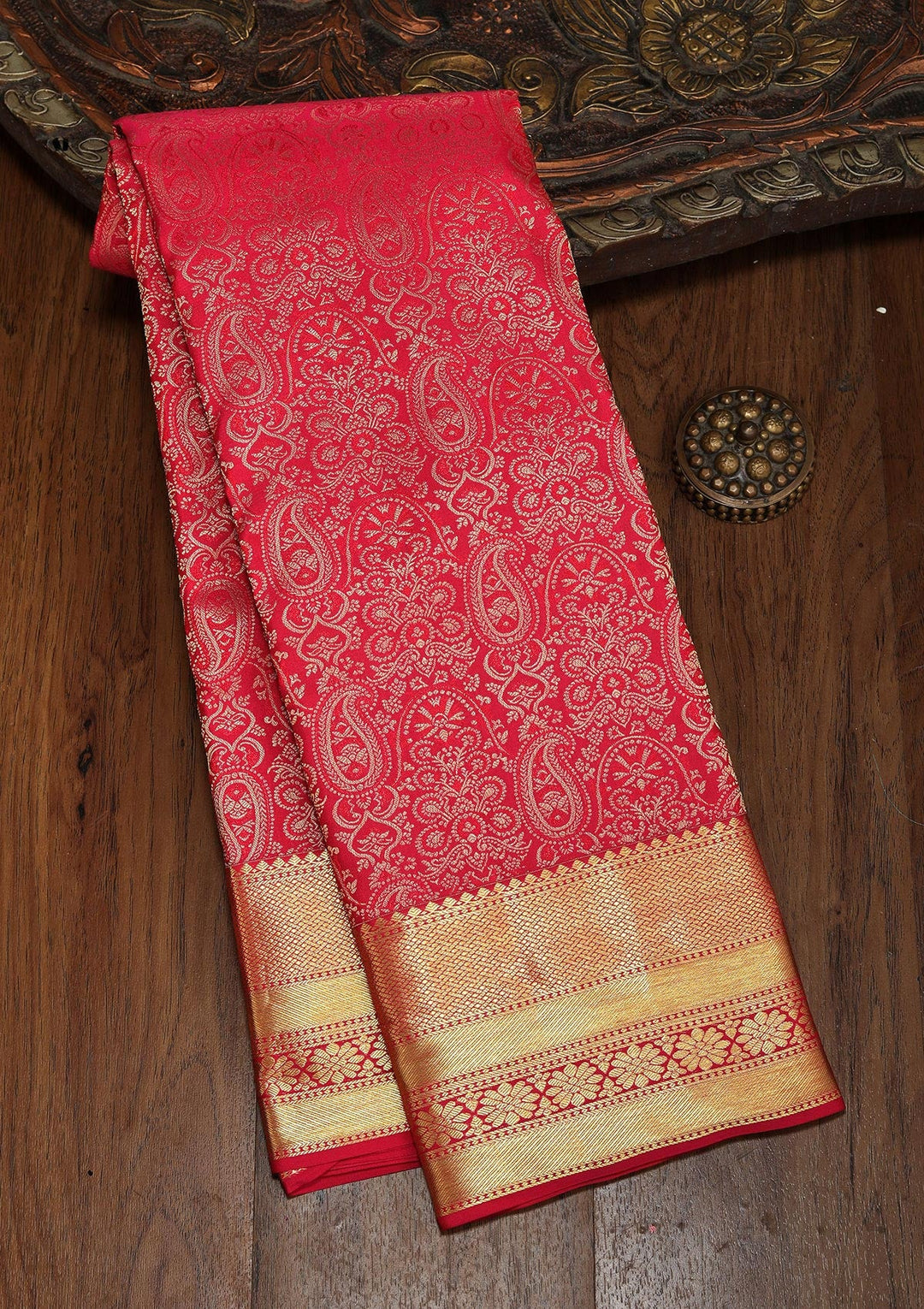 Red Zariwork Pure Silk Saree
