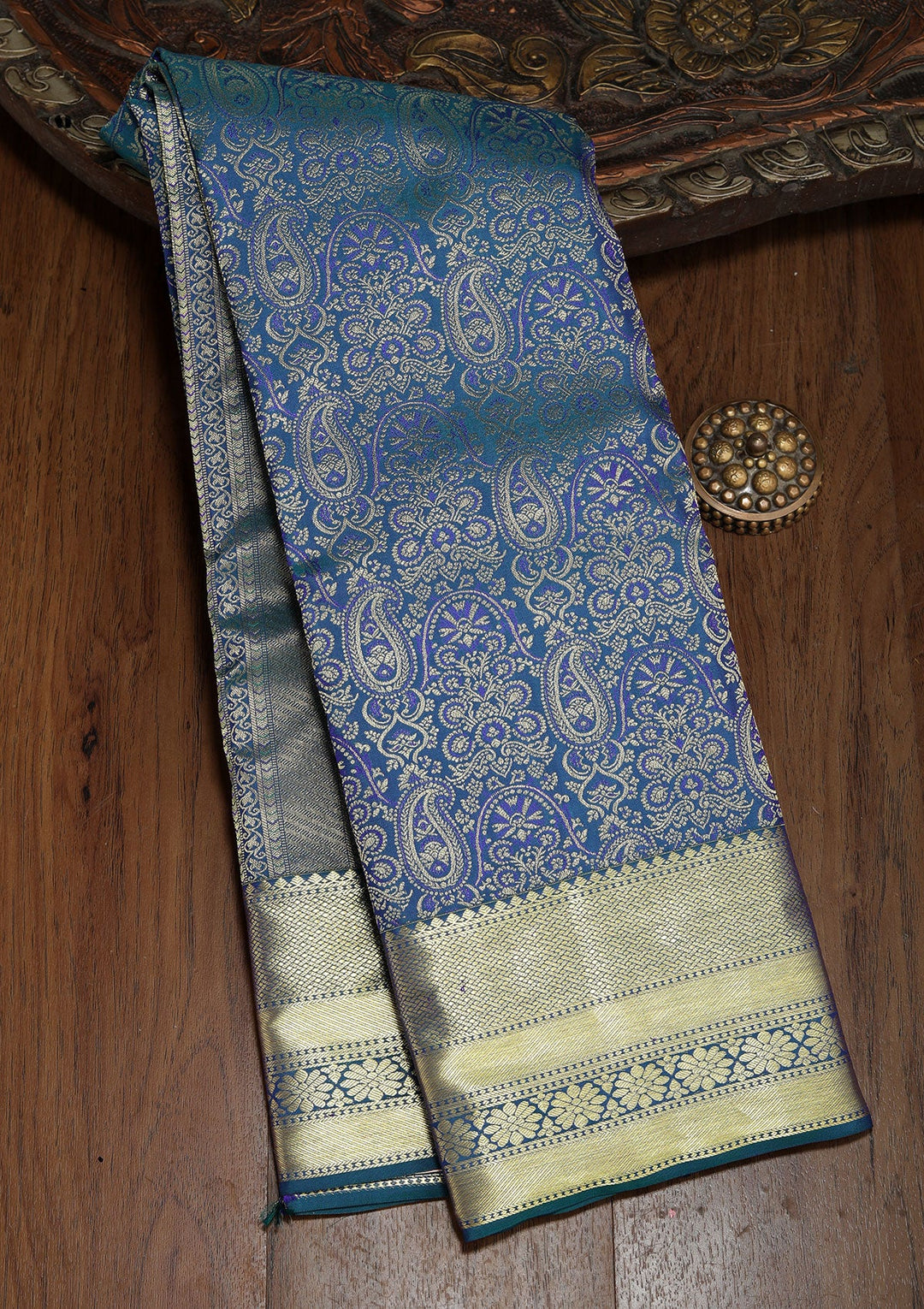 Royal Blue Zariwork Pure Silk Saree