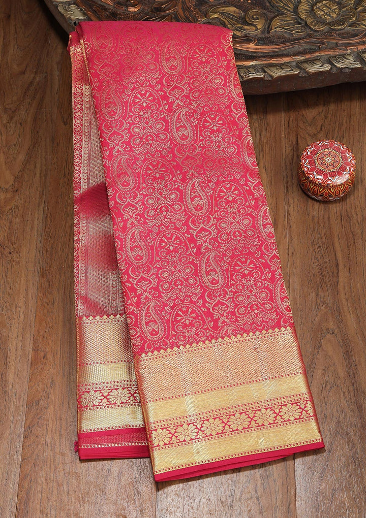 Wine Zariwork Pure Silk Saree