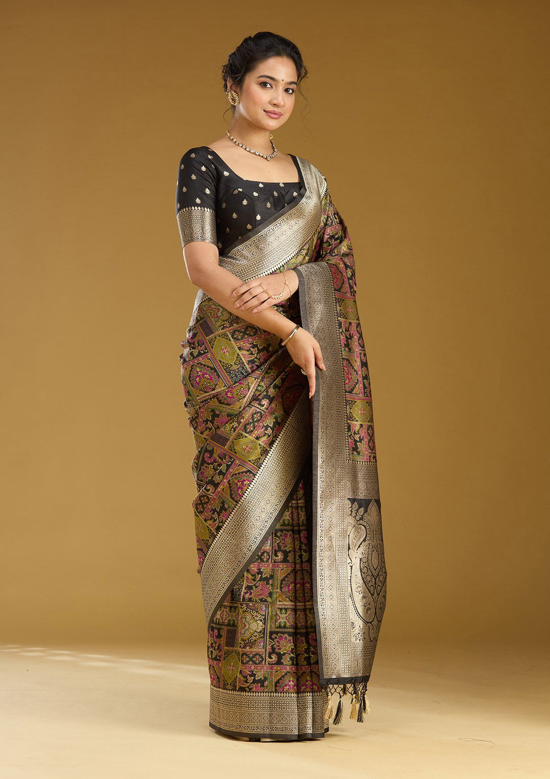 Black Zariwork (Silver) Art Silk Silk_Saree