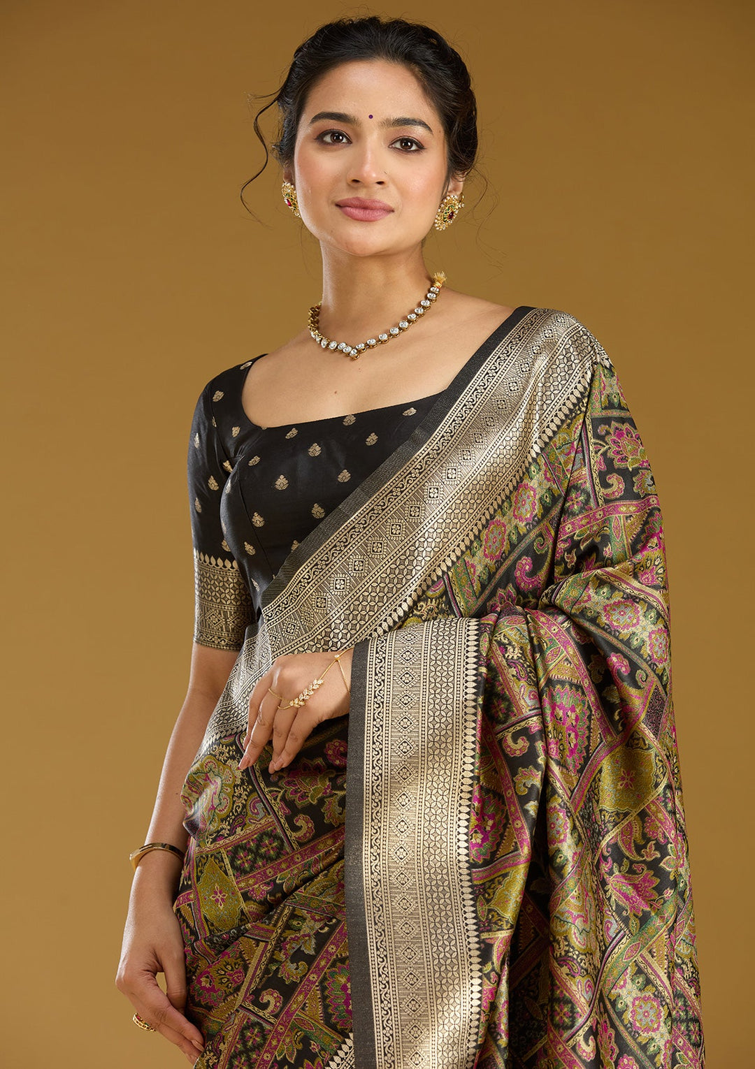 Black Zariwork (Silver) Art Silk Silk_Saree