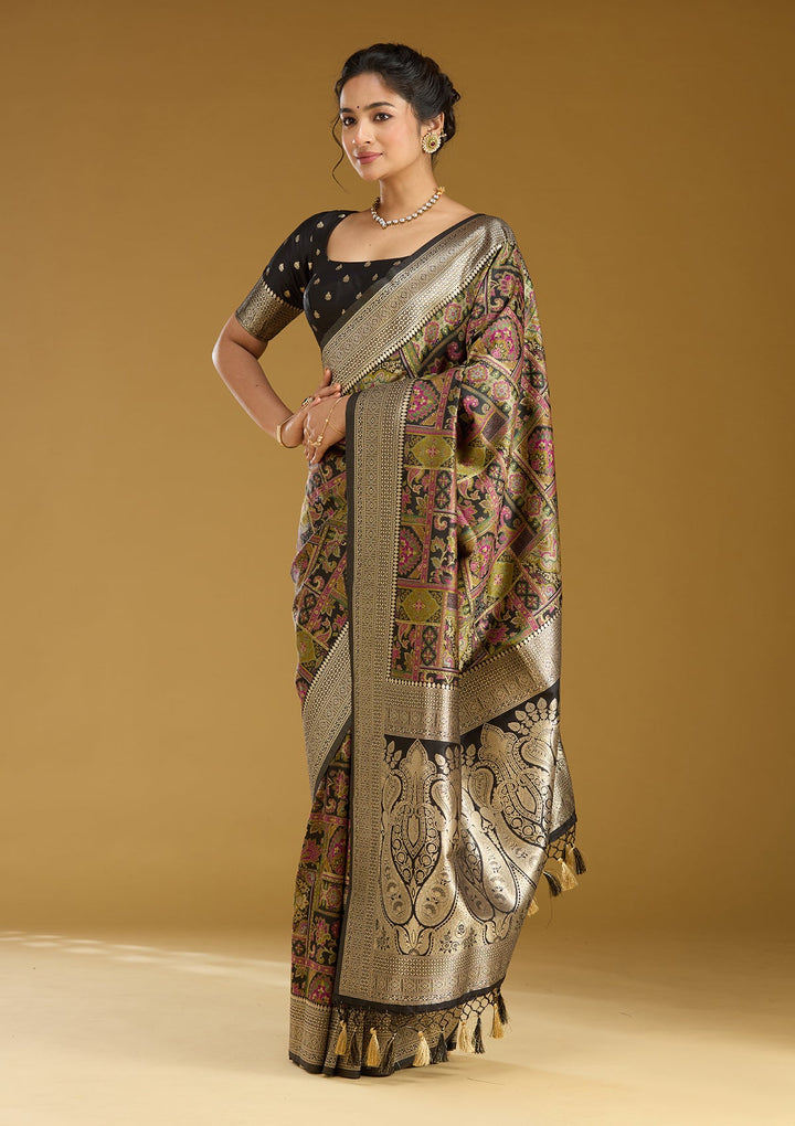 Black Zariwork (Silver) Art Silk Silk_Saree