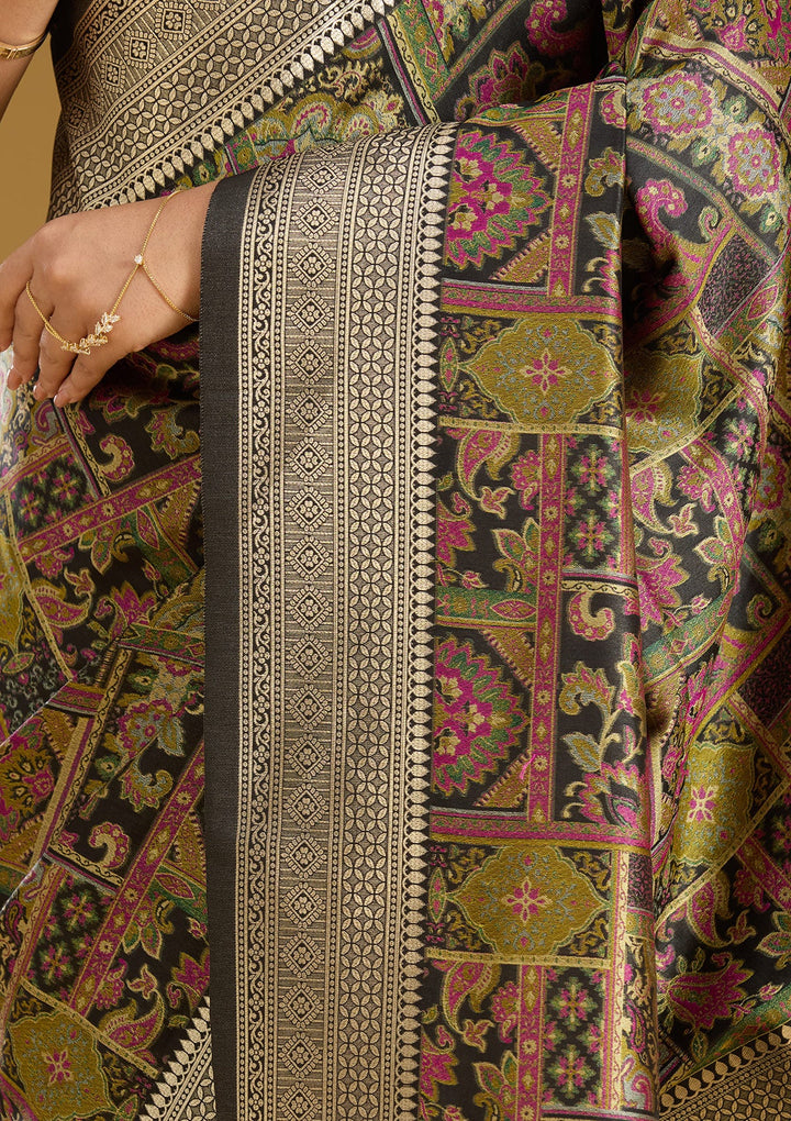 Black Zariwork (Silver) Art Silk Silk_Saree