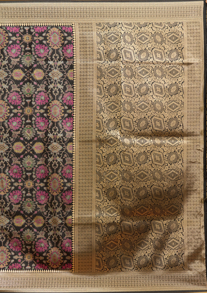 Black Zariwork (Silver) Art Silk Silk Saree