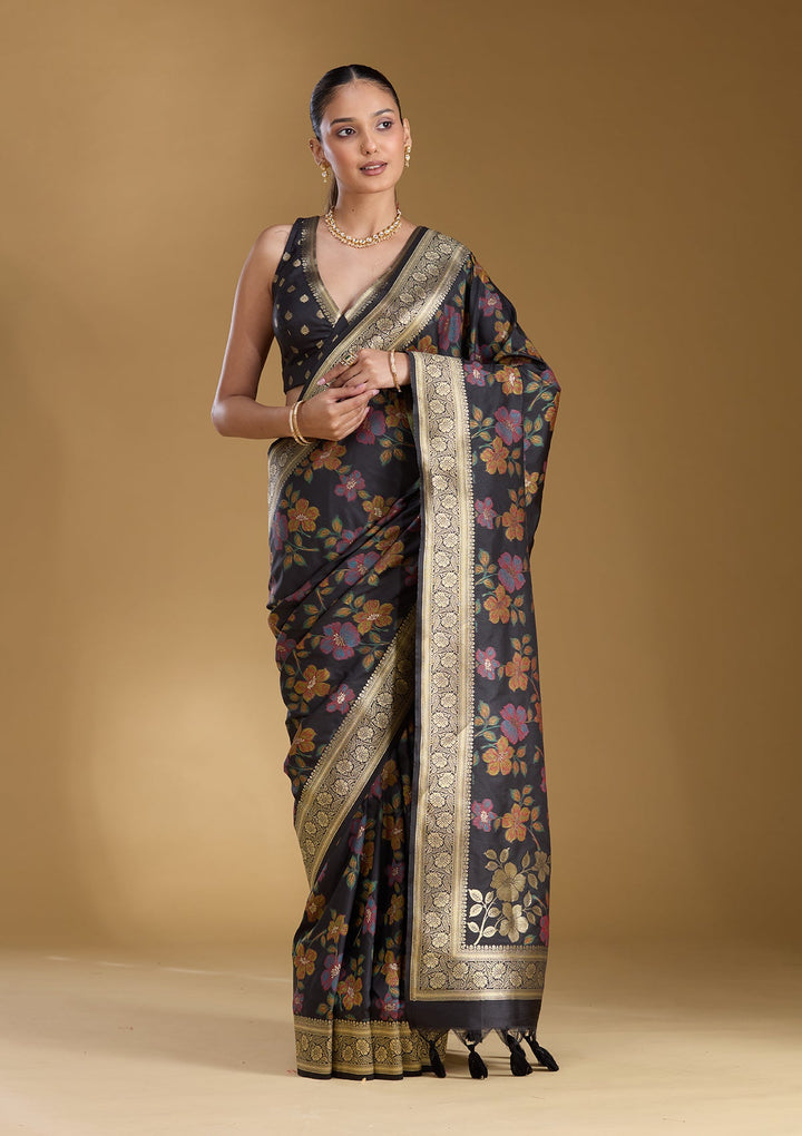 Black Zariwork (Gold) Art Silk Silk_Saree