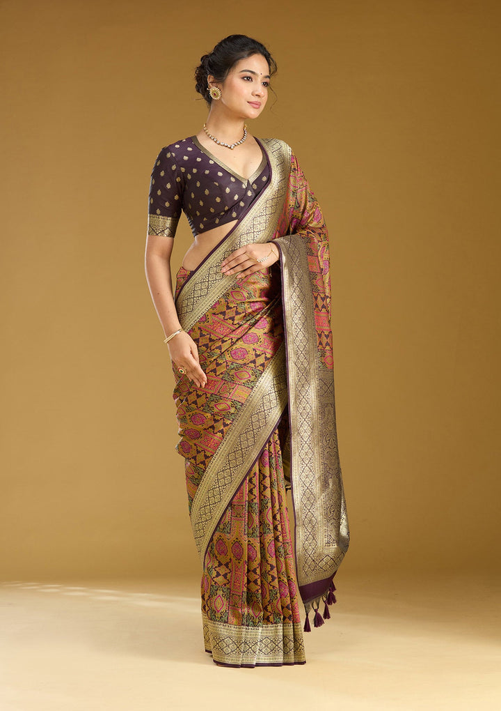 Black Zariwork (Gold) Art Silk Silk Saree