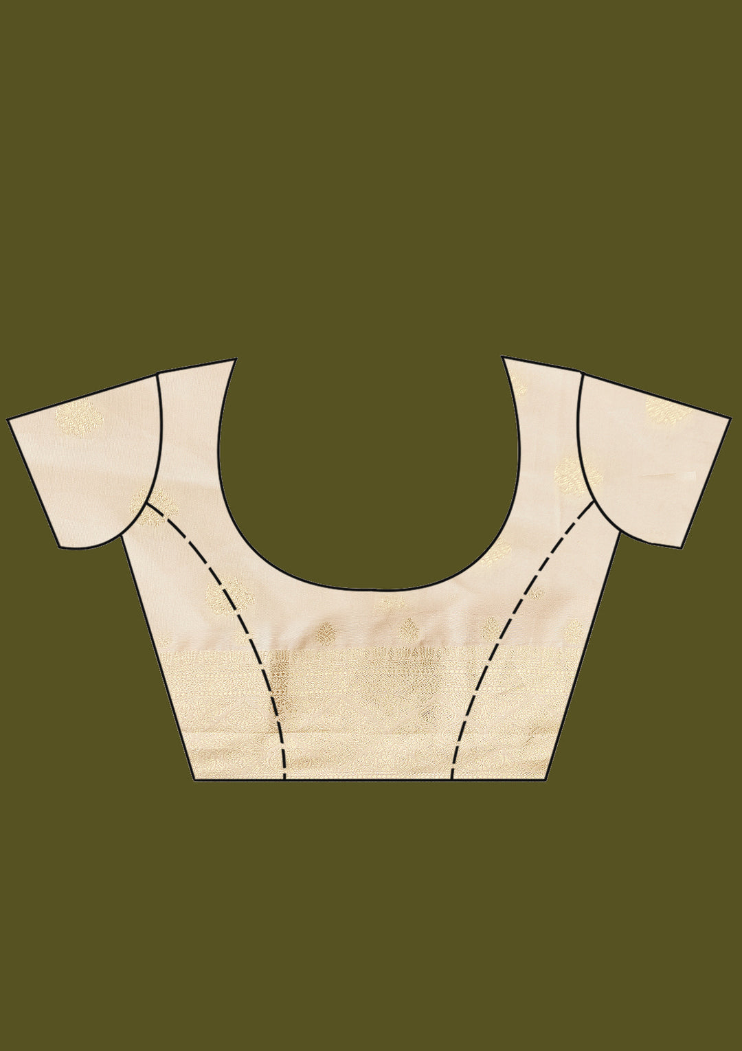 Cream Zariwork (Gold) Art Silk Silk Saree