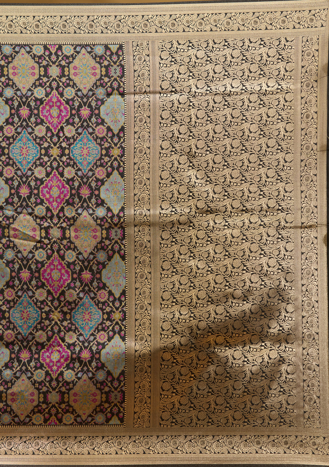 Black Zariwork (Silver) Art Silk Silk Saree