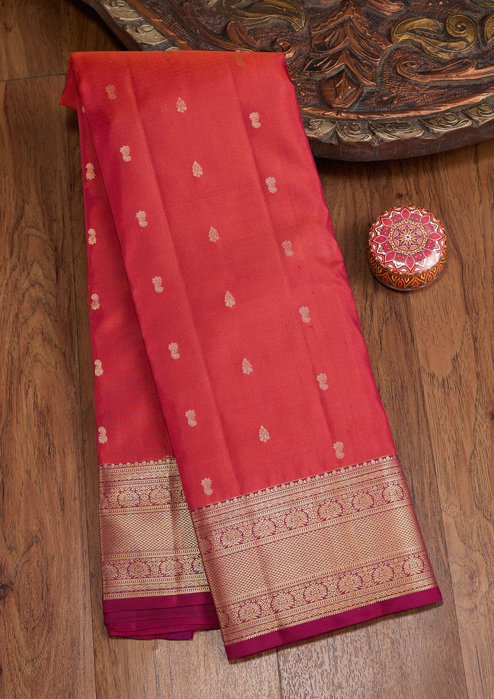 Red Zariwork (Gold) Pure Silk Silk_Saree