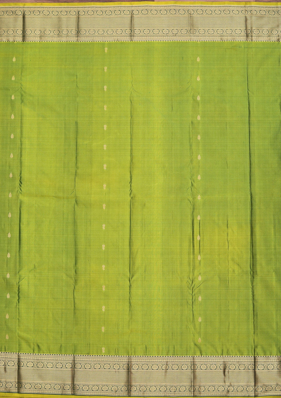 Parrot Green Zariwork Pure Silk Saree