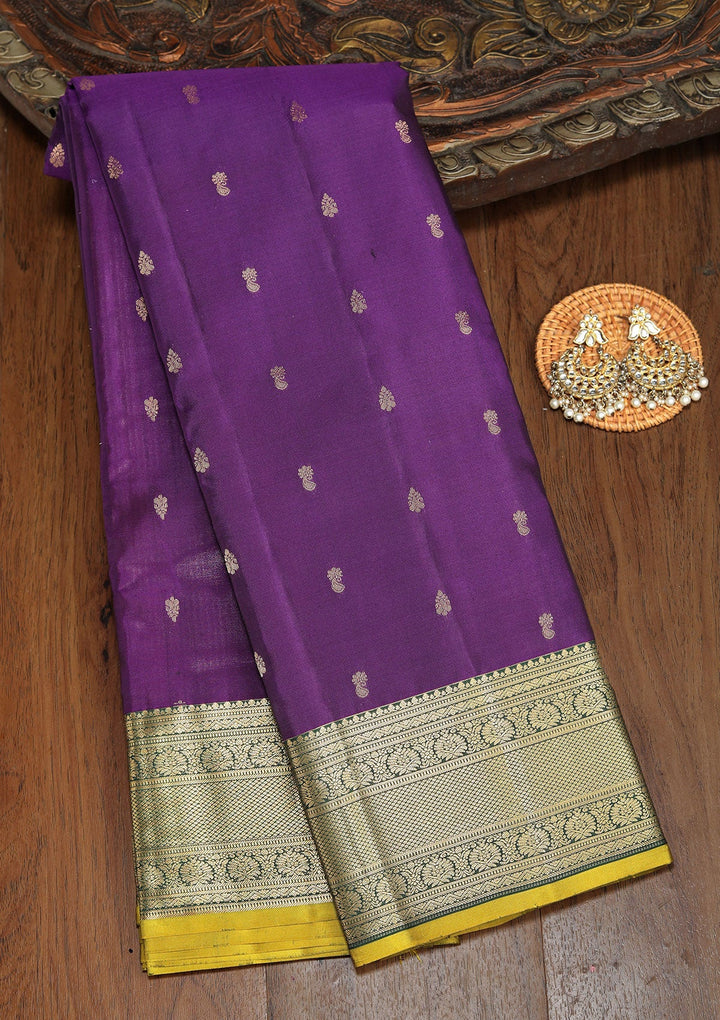 Purple Zariwork Pure Silk Saree