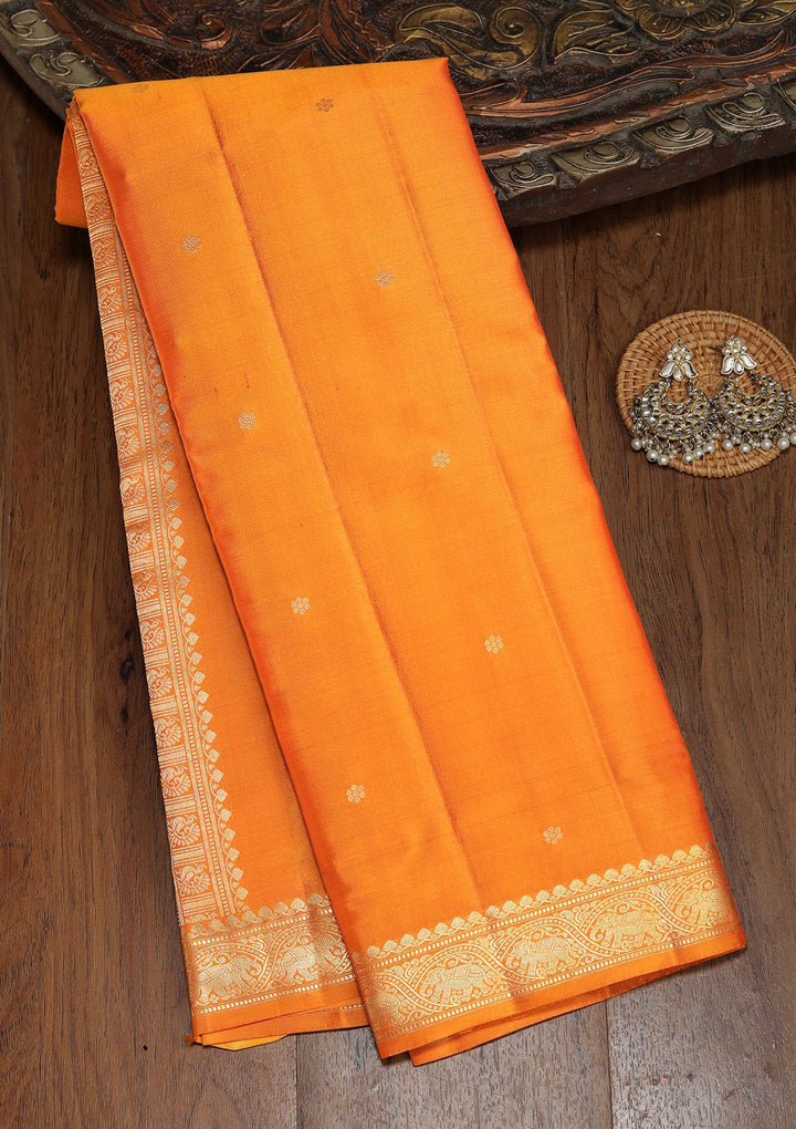 Mustard Zariwork Pure Silk Saree