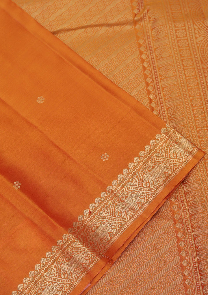 Mustard Zariwork Pure Silk Saree