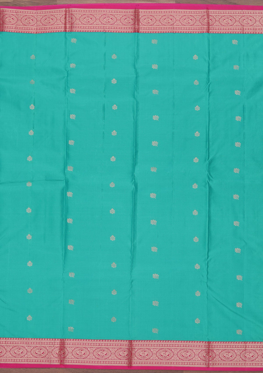 Peacock Green Zariwork Pure Silk Saree