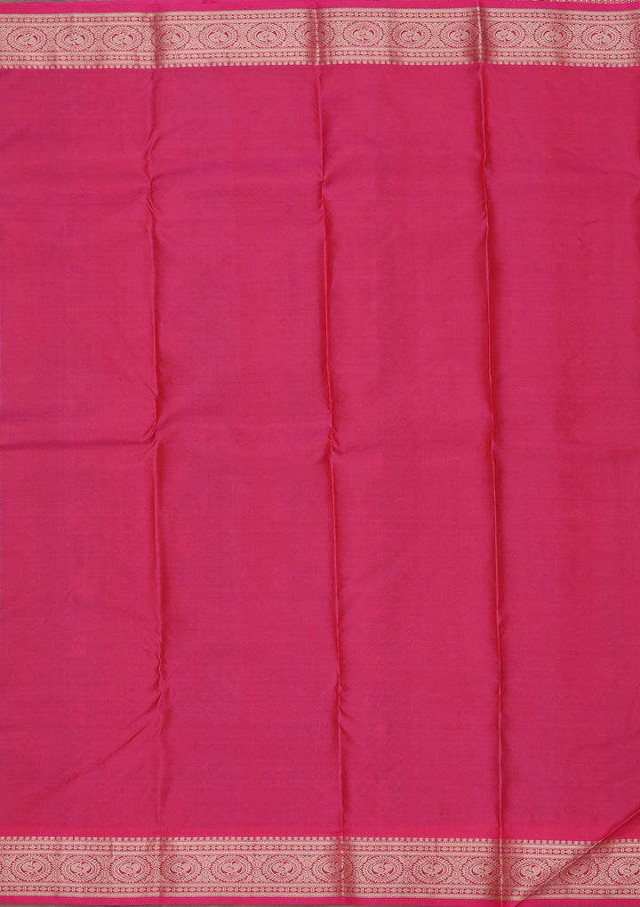 Peacock Green Zariwork Pure Silk Saree