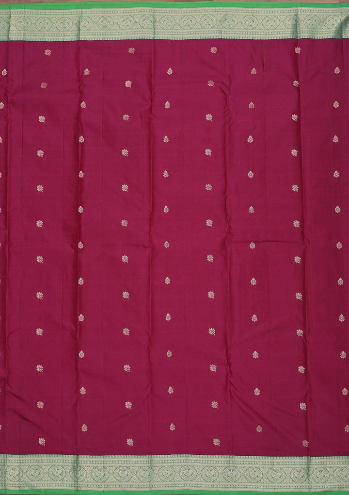 Wine Zariwork Pure Silk Saree